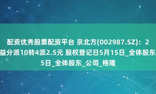 配资优秀股票配资平台 京北方(002987.SZ)：2024年度权益分派10转4派2.5元 股权登记日5月15日_全体股东_公司_格隆
