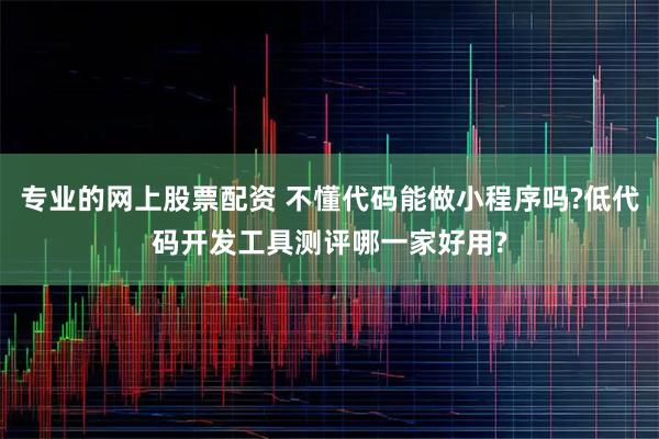 专业的网上股票配资 不懂代码能做小程序吗?低代码开发工具测评哪一家好用?